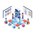 Isometric AI and Logical Thinking Education for Kids Royalty Free Stock Photo