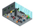 Isometric Airport Departure Lounge Concept