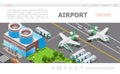 Isometric Airport Landing Page Template