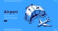 Isometric airport terminal and airplane Royalty Free Stock Photo