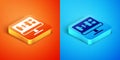 Isometric Algorithm icon isolated on orange and blue background. Algorithm symbol design from Artificial Intelligence