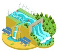 Isometric Alternative Energy Sources Concept