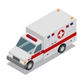 Isometric Ambulance van Royalty Free Stock Photo