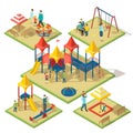 Isometric Amusement Area Composition Royalty Free Stock Photo