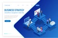 Isometric Analysis data and Investment. Project management, business communication, workflow and consulting. Website and