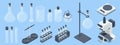 Isometric Analysis Lab, Chemical Laboratory Science. Lab chemical tubes set