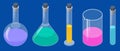 Isometric Analysis Lab, Chemical Laboratory Science. Lab chemical tubes set