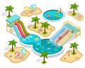 Isometric Aqua Park Composition