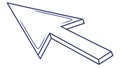 Isometric arrow cursor icon for web navigation and clicking. vector design Generative AI Royalty Free Stock Photo