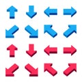 Isometric arrow icon set