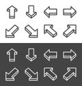 Isometric arrow line icon set