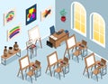 Isometric Art Class Composition Royalty Free Stock Photo