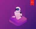 Isometric Artificial intelligence robotic isolate on background,3d technology icon for every design,Artificial intelligence