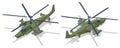 Isometric Attack helicopter, scout helicopter Ka-50, ka-52 , Black Shark, Soviet Union or Russia heavily armed scout