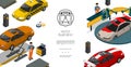 Isometric Auto Repair Service Template