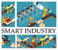 Isometric Automated Factory Composition