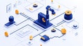 Isometric Automation Network Royalty Free Stock Photo