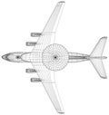 Isometric AWACS Airplane, Radar Aircraft, Military Air Force Plane. Vector Illustration of 3d Royalty Free Stock Photo