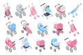 Isometric Baby Carriage Set