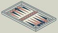 Isometric Backgammon Board, Traditional Table Game, vector design Generative AI Royalty Free Stock Photo