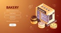 Isometric Bakery Horizontal Banner