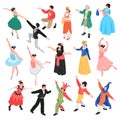 Isometric Ballet Dancers Set