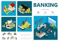 Isometric Bank Infographic Concept