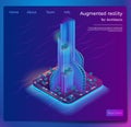 Isometric Banner Augmented Reality for Architects Royalty Free Stock Photo