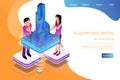 Isometric Banner Augmented Reality for Architects Royalty Free Stock Photo