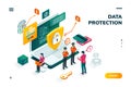 Isometric banner for internet data protection