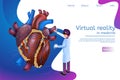 Isometric Banner Virtual Reality in Medicine in 3d