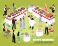 Isometric Wedding Party Background