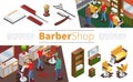 Isometric Barbershop Elements Collection