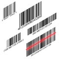 Isometric barcode with laser scanning. Royalty Free Stock Photo