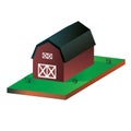 Isometric barn house. Vector illustration decorative design