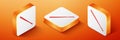 Isometric Baseball bat icon isolated on orange background. Orange square button. Vector Royalty Free Stock Photo