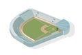 Isometric Baseball Park, Ballpark, Diamond. Modern Stadium Or Arena Isolated On White Background. Sports Venue