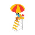 Isometric Beach Lifeguard