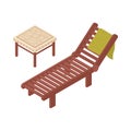 Isometric Beach Lounge Composition