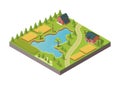 Isometric beautiful countryside