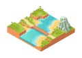 isometric beautiful nature river