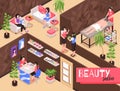 Isometric Beauty Salon Background