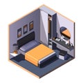 Isometric bed room Royalty Free Stock Photo