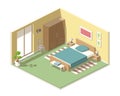 Isometric Bedroom With Furniture