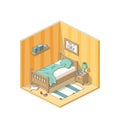 Isometric Bedroom With Furniture