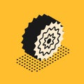 Isometric Bicycle cassette mountain bike icon isolated on yellow background. Rear Bicycle Sprocket. Chainring crankset Royalty Free Stock Photo