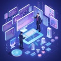 Isometric of big data analysis concept. Illustration by generative Ai Royalty Free Stock Photo