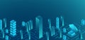 Isometric big data flow processing concept, cloud database. Abstract technology background