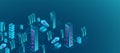 Isometric big data flow processing concept, cloud database. Abstract technology background