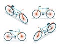 Isometric Bike Icon 3d Symbol Flat Design Template Vector Illustration